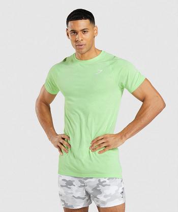Pánské T Shirts Gymshark Geo Seamless Zelene Bílé | CZ 2421KOR